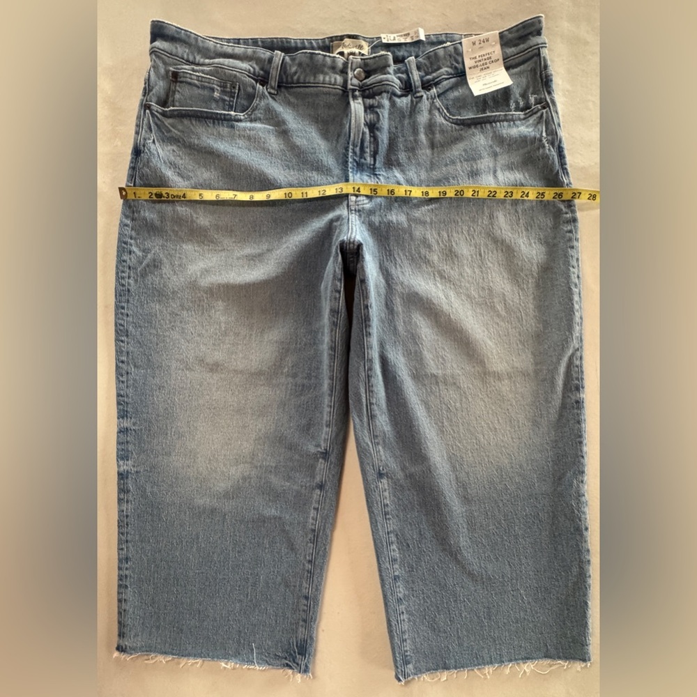 Madewell NT157 The Perfect Vintage Wide-Leg Crop Jeans Hallstead Wash (24W) - Picture 9 of 17